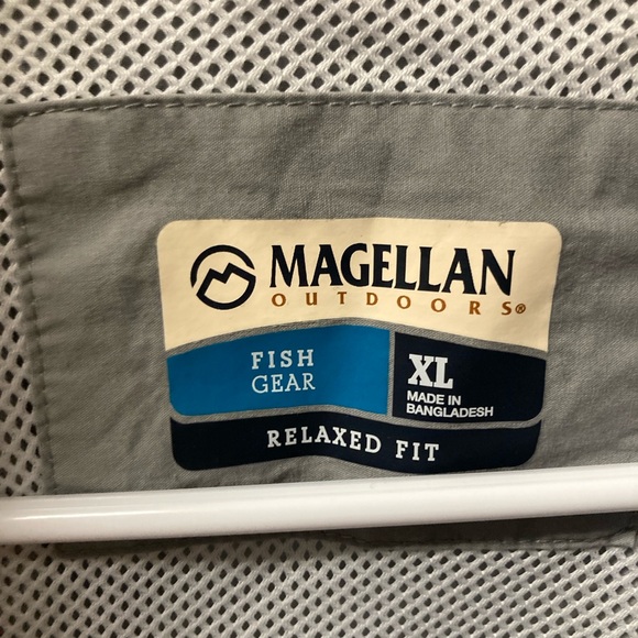 Men’s Short sleeve button up Magellan fishing shirt. Light gray. Size XL - Picture 5 of 5